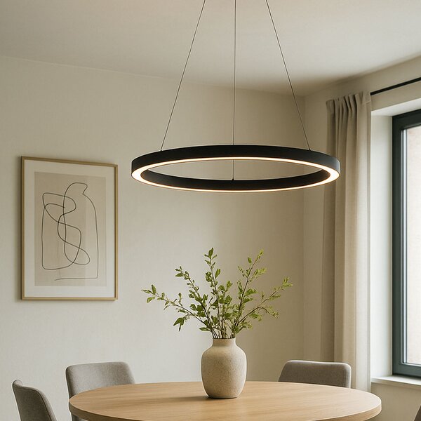 Lampa wisząca czarna 60 cm w tym LED 3-stopniowo ściemniana - Girello