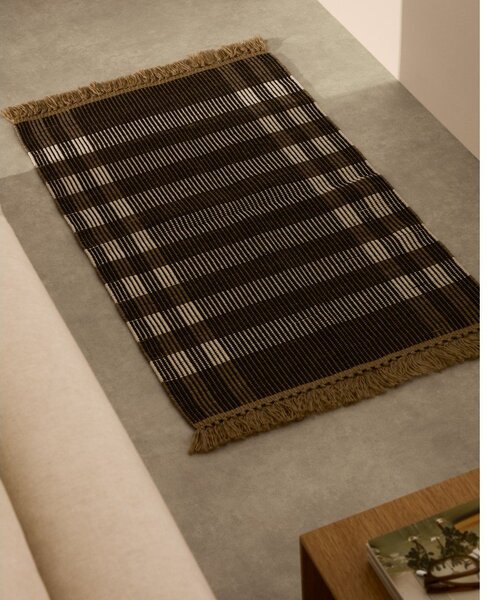 Czarny dywan dwustronny tkany ręcznie 60x90 cm Barani – Kave Home