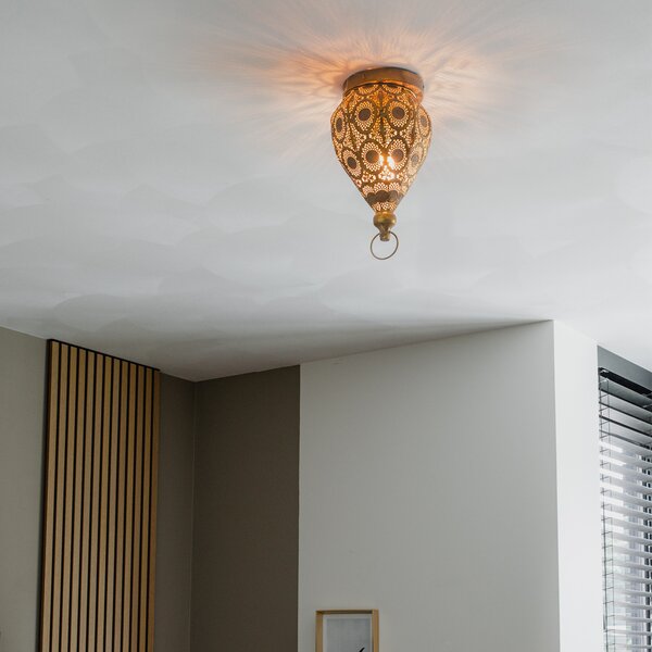 Orientalna lampa sufitowa złota 19 cm - Mowgli