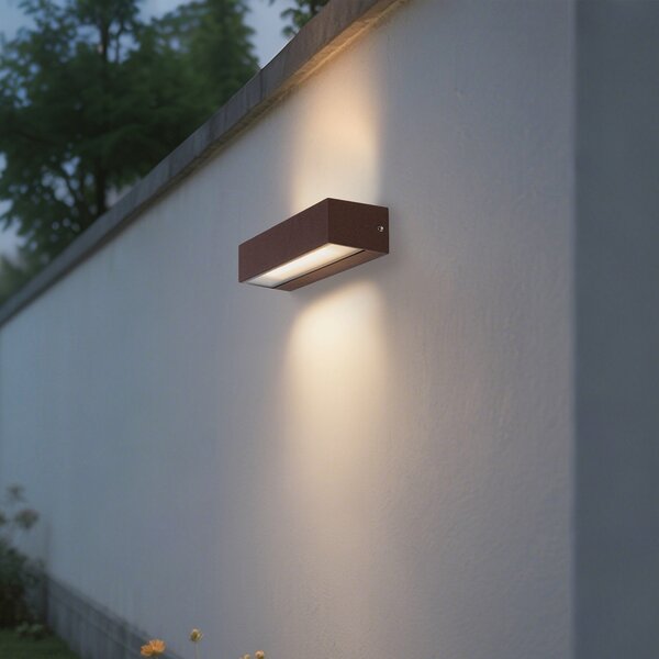 Industrialna lampa ścienna rdzawo-brązowa z LED IP65 - Steph