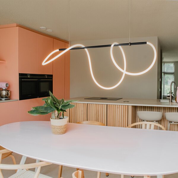 Designerska lampa wisząca czarna w komplecie z LED 3-stopniowy ściemniacz - Danisha