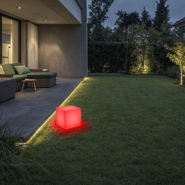 Nowoczesna lampa zewnętrzna biała 30 cm kwadratowa IP44 - Nura