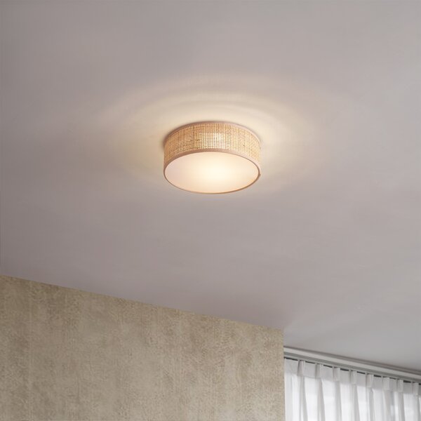 Orientalna lampa sufitowa z rattanu 30 cm - Trammy