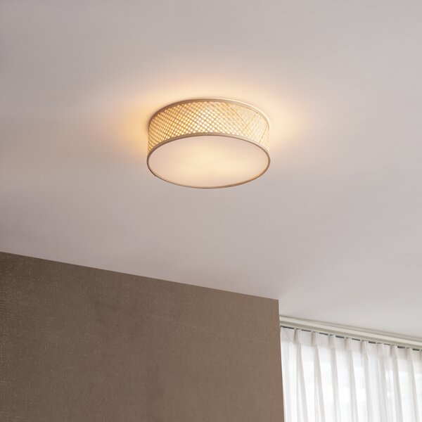 Orientalna bambusowa lampa sufitowa naturalna 40cm - Tremmo