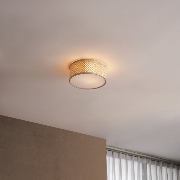 Orientalna bambusowa lampa sufitowa naturalna 30cm - Tremmo