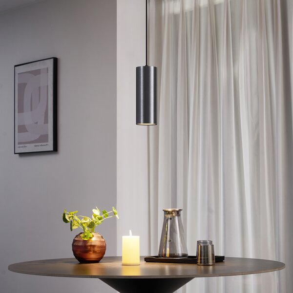 Nowoczesna lampa wisząca Tubo, kolor ciemnoszary, oprawka GU10, 50 mm