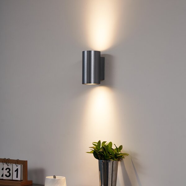 Nowoczesna lampa ścienna, okrągła, 2-punktowa, GU10, 50 mm, kolor ciemnoszary - Sandy