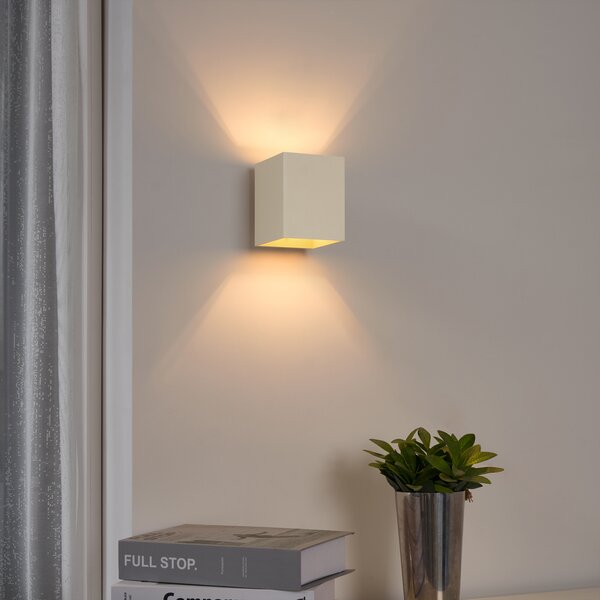 Nowoczesna lampa ścienna beżowa G9 kwadratowa - Sola