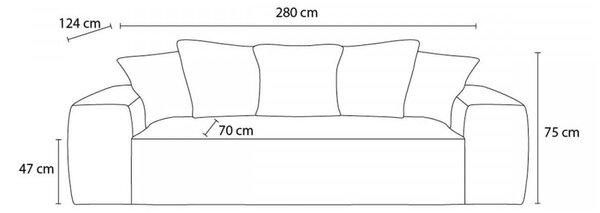 Jasnoróżowa sztruksowa sofa 280 cm Voltaire – Bobochic Paris