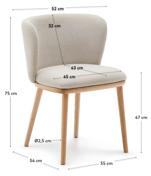 Beżowy tapicerowany fotel jadalniany Ciselia – Kave Home