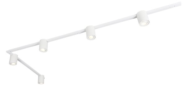 Nowoczesny system szynowy biały z 5 reflektorami 1-fazowymi - Rondoo Up