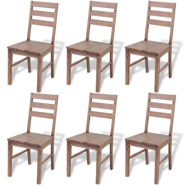 Krzesła stołowe, 6 szt., lite drewno akacjowe