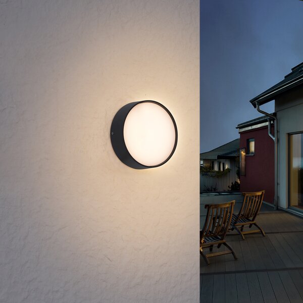 Nowoczesna lampa ścienna zewnętrzna czarna z LED IP65 - Dop