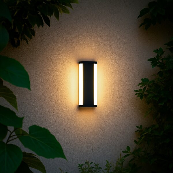 Nowoczesny kinkiet czarny 30 cm z LED CCT IP54 - Vanya