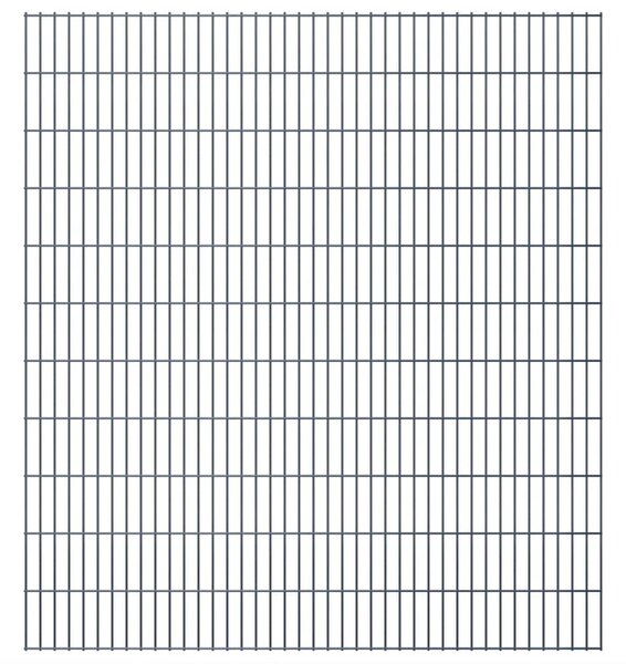 Panele ogrodzeniowe 2D, 2,008 x 2,23 m, 24 m, szare