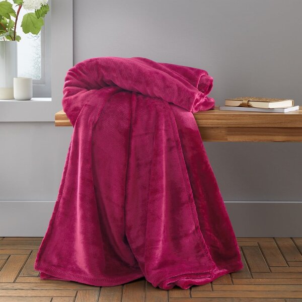 Różowy koc z mikropluszu 130x170 cm Raschel Velvet – Catherine Lansfield