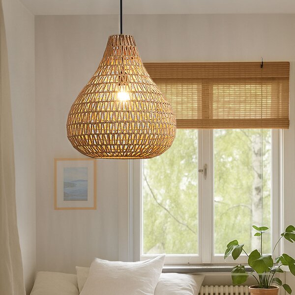 Skandynawska lampa wisząca brązowa 45 cm - Lina Natural