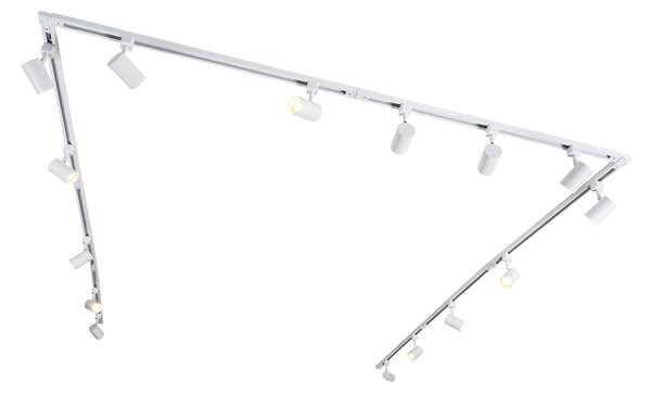 Nowoczesny 1-fazowy system oświetlenia szynowego z 15 reflektorami biały - Iconic Jeana