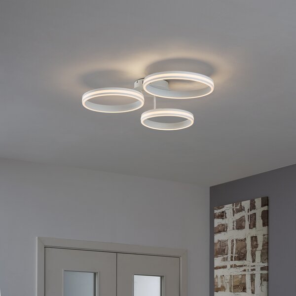 Lampa sufitowa biała z LED z 3-stopniową regulacją ściemniania 3-punktowa - Navara