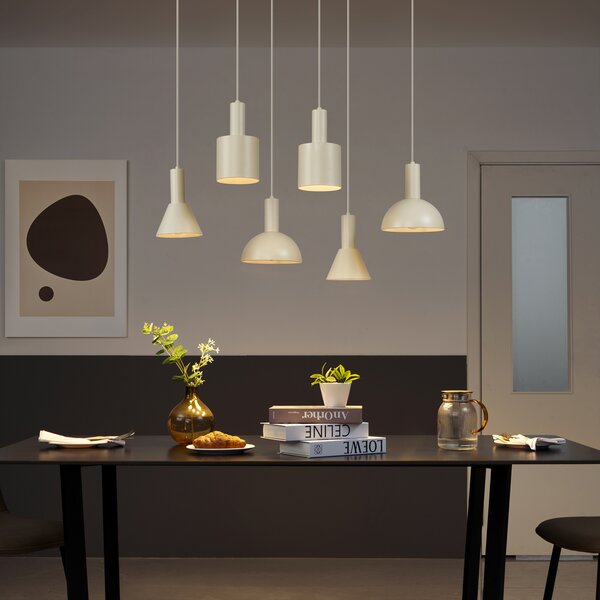 Skandynawska lampa wisząca kremowa 6-punktowa - Biles