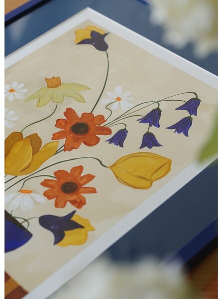 Plakat 30x40 cm Colourful Bunch in Blue Vase – Frankie Penwill – The Poster Club