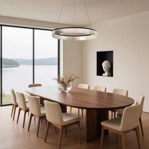 Nowoczesna lampa wisząca czarna 78 cm z LED z 3-stopniowym ściemnianiem - Żyrandol Anello