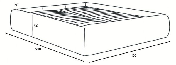 Jasnoszare tapicerowane łóżko dwuosobowe bez zagłówka ze schowkiem i stelażem 160x200 cm Inera – Bobochic Paris
