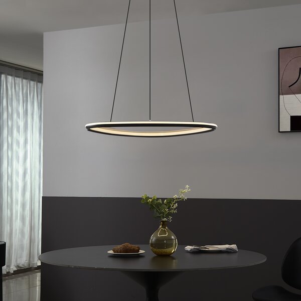 Designerska lampa wisząca czarna z 3-stopniową regulacją ściemniania - Organico