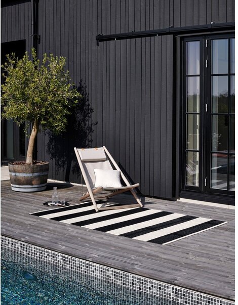 Czarno-biały chodnik odpowiedni na zewnątrz 70x150 cm Bob Black Vanilla – Pappelina