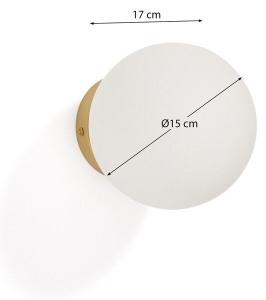 Kinkiet w biało-złotym kolorze ø 15 cm Brisia – Kave Home
