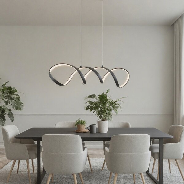 Designerska lampa wisząca czarna 100 cm z LED z 3-stopniową regulacją ściemniania - Wokkel