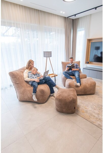 Fioletowy sztruksowy worek do siedzenia Plus 70 Lounge – SLOWDOWN
