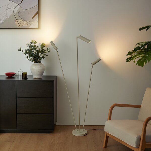 Nowoczesna lampa podłogowa beżowa 3-punktowa GU10 35mm - Thomas