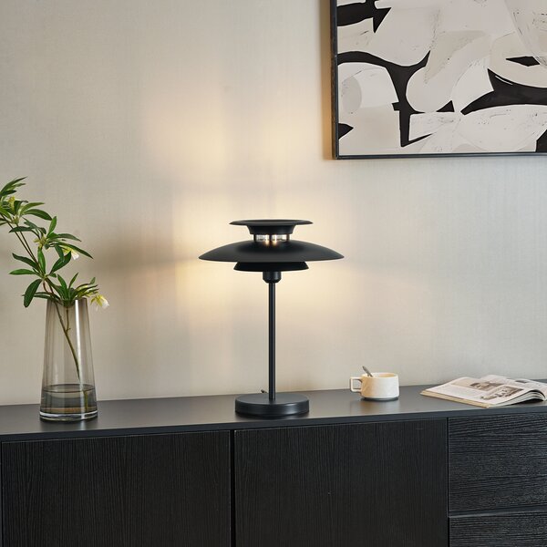 Lampa stołowa w stylu retro, czarna stal, 45 cm - Pauly