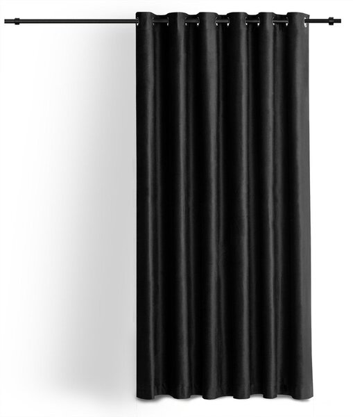 Czarna aksamitna zasłona częściowo zaciemniająca (dimout) 400x225 cm Velto – Filumi