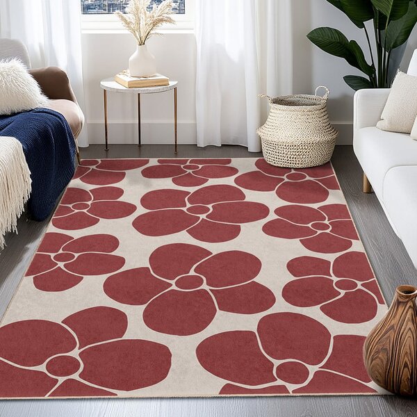 Czerwony dywan odpowiedni do prania 60x100 cm Red Meadow – Mila Home