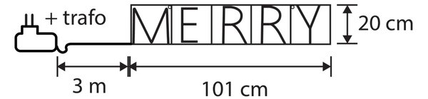 Świąteczna lampa ścienna czarna MERRY z LED i timerem IP44 - Yoro