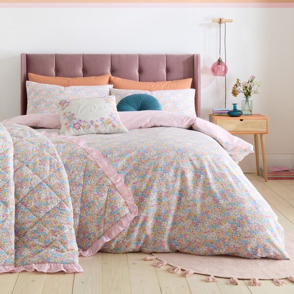 Różowa pościel jednoosobowa 135x200 cm Darcy Floral – Catherine Lansfield