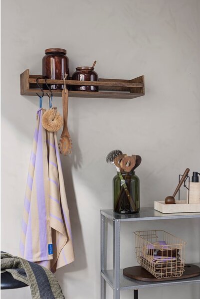 Brązowy wieszak ścienny z litego drewna dębowego z półką 60 cm Showcase – Mette Ditmer Denmark
