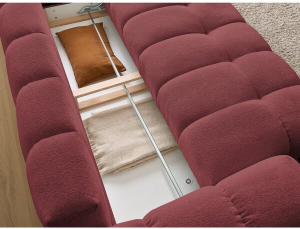 Bordowa sofa z tkaniny szenilowej 278 cm Everest – Bobochic Paris
