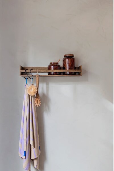Brązowy wieszak ścienny z litego drewna dębowego z półką 60 cm Showcase – Mette Ditmer Denmark