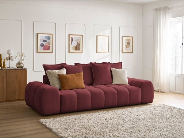 Bordowa sofa z tkaniny szenilowej 278 cm Everest – Bobochic Paris