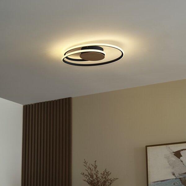 Designerska lampa sufitowa drewniana z LED z 3-stopniową regulacją ściemniania - Rowan