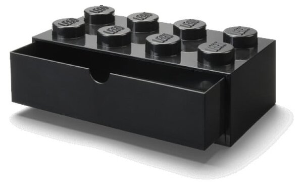 Czarna skrzynka na biurko z szufladą Brick - LEGO®
