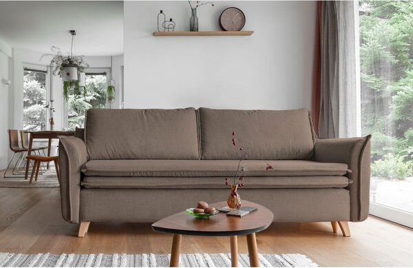 Jasnobrązowa rozkładana sofa 225 cm Charming Charlie – Miuform