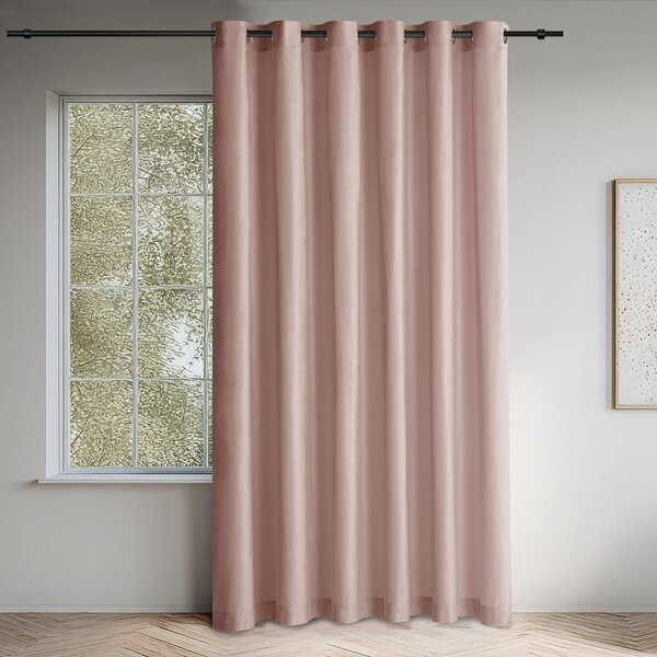 Jasnoróżowa aksamitna zasłona częściowo zaciemniająca (dimout) 200x300 cm Velto – Filumi