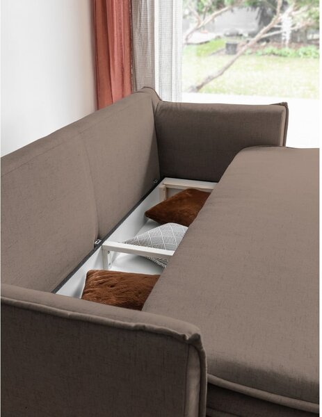 Jasnobrązowa rozkładana sofa 225 cm Charming Charlie – Miuform
