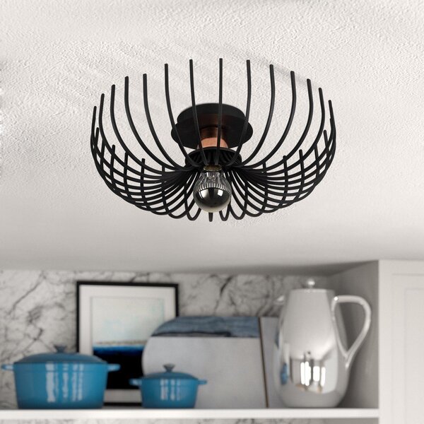 Czarna lampa sufitowa z metalowym kloszem ø 36 cm Aspendos – Opviq lights