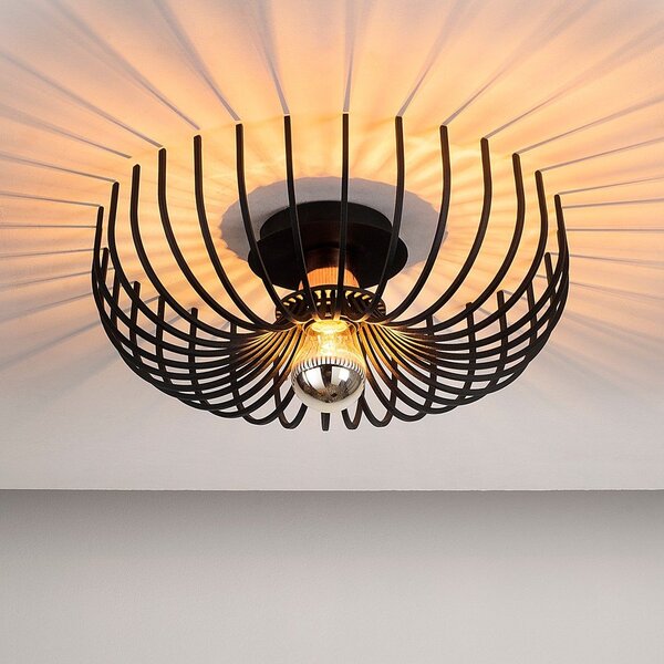 Czarna lampa sufitowa z metalowym kloszem ø 36 cm Aspendos – Opviq lights