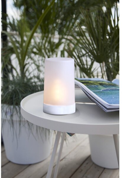 Biała ogrodowa dekoracja świetlna LED Star Trading Flame Candle , wys. 14,5 cm